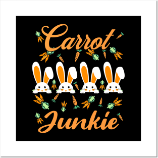 Carrot Junkie Easter Day Bunny Posters and Art